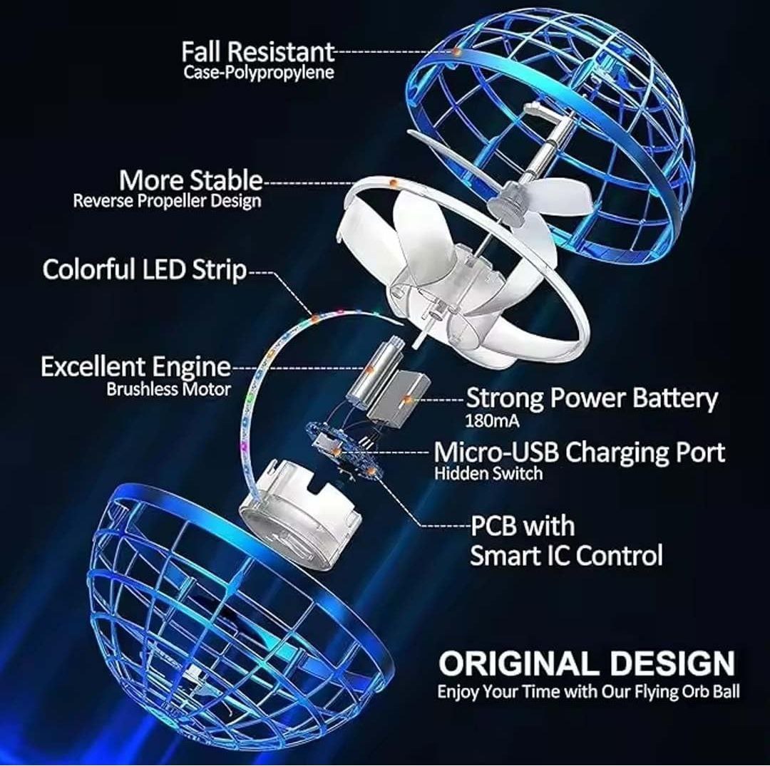 USB Rechargeable Built-in RGB Lights 360 Rotating Magic Controller Flying Ball Boomerang Magic Balls Flying Spinner Fidget Toys